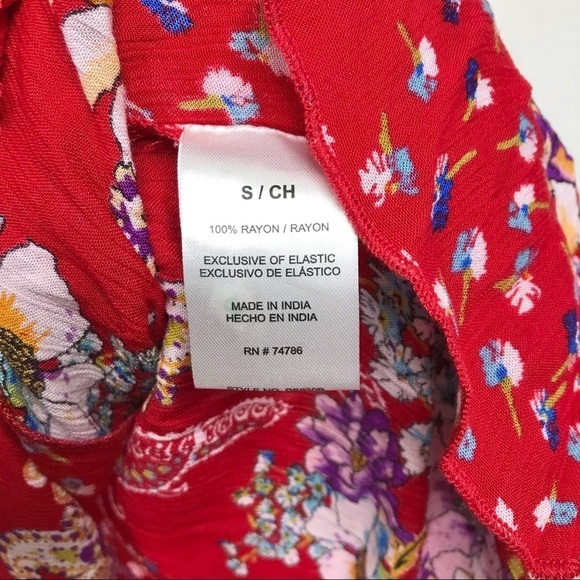 Bila Bohemian Ruffled Handkerchief Maxi Dress Floral Smocked SIZE SMALL NWT - Picture 11 of 16